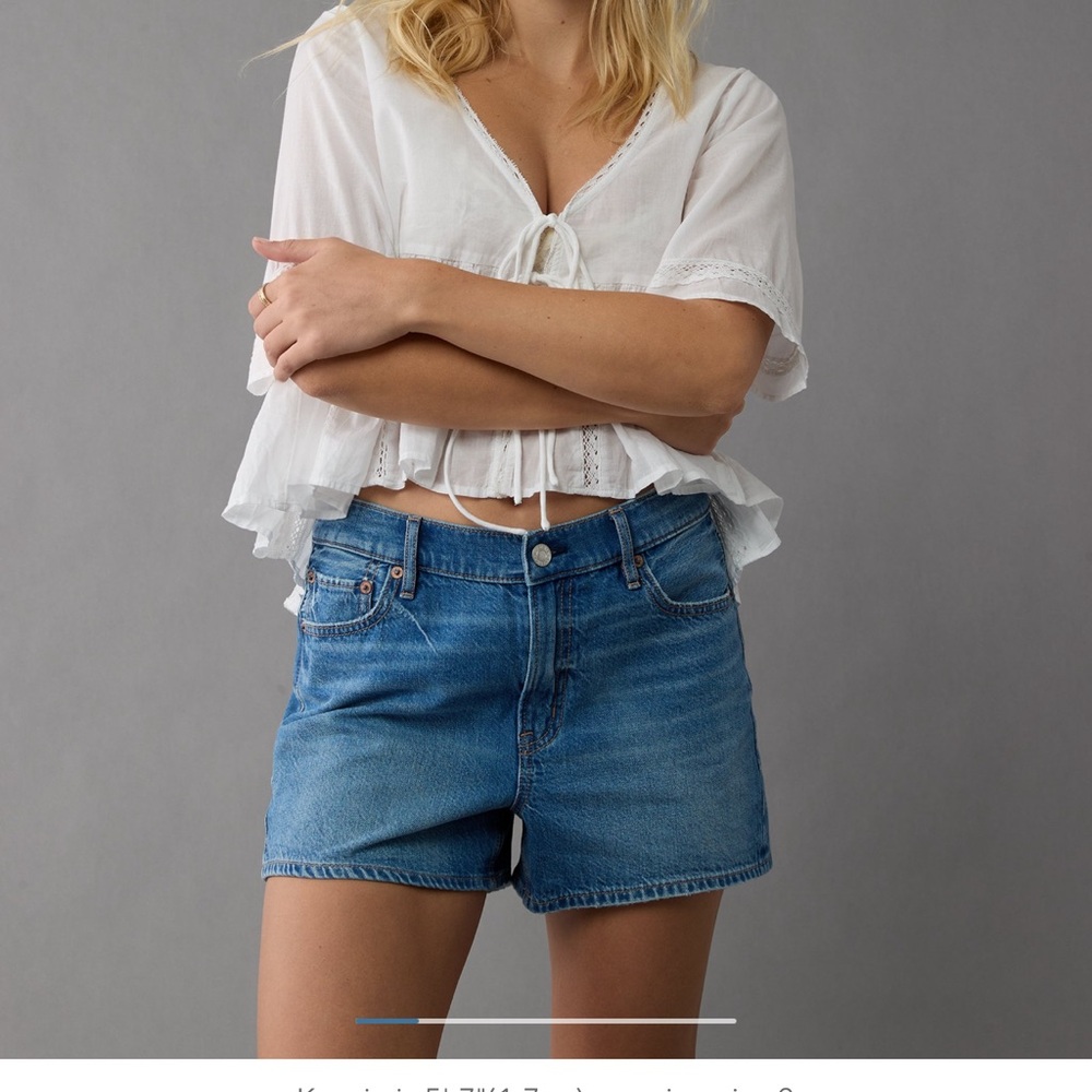 American Eagle Outfitters Blue High Waist Women Shorts